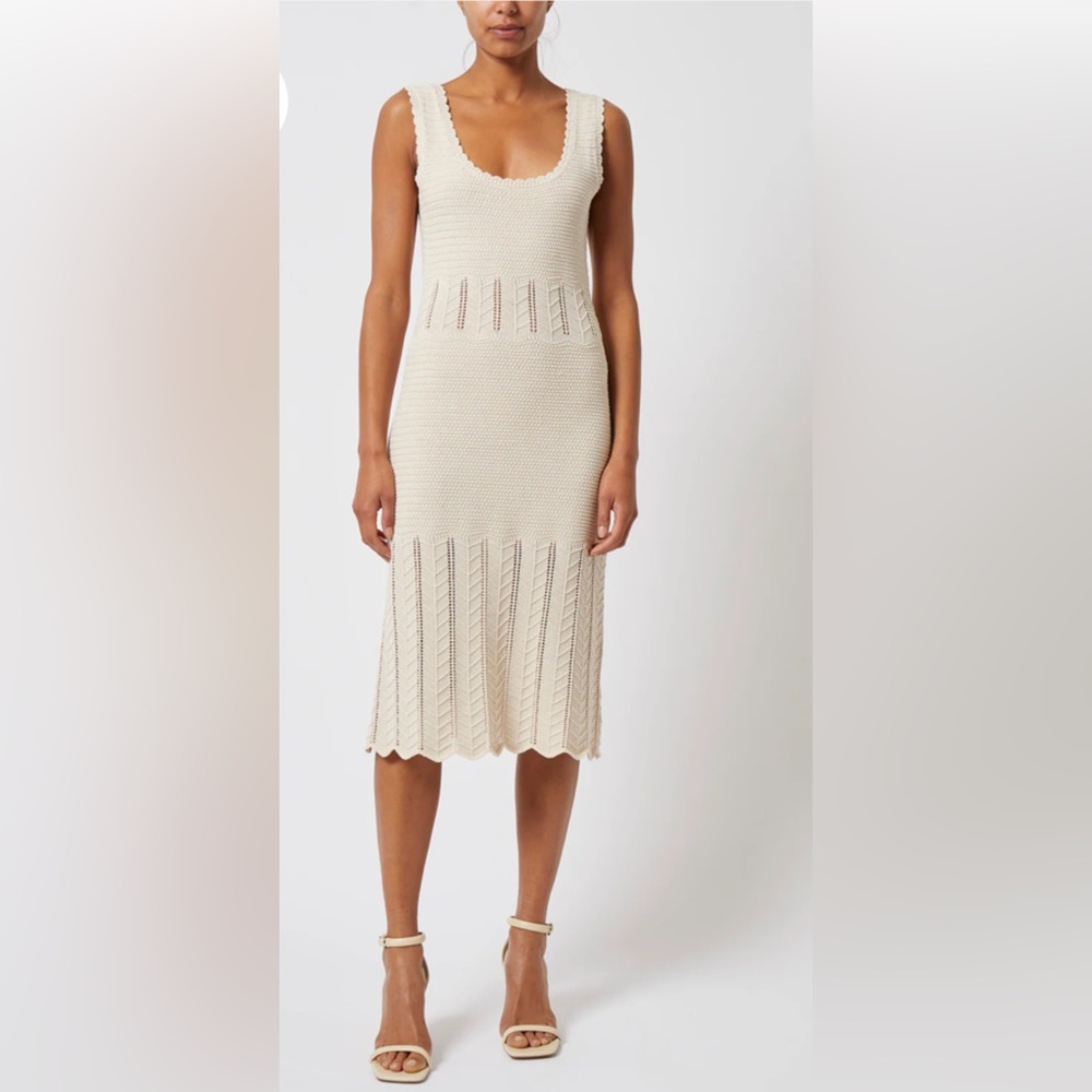 French Connection Nellis Cotton Crochet Dress Ecru